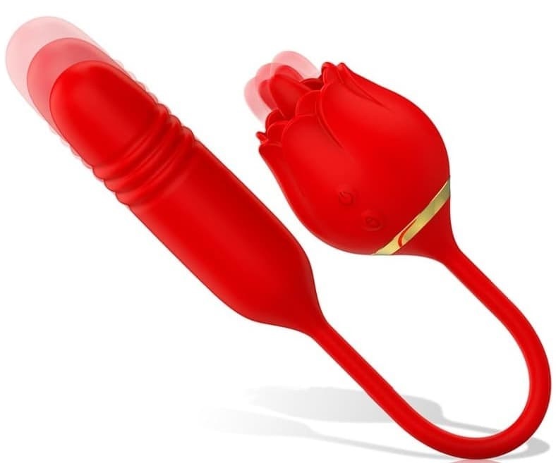 Vibrátor a stimulátor klitorisu s jazýčkem v jednom
